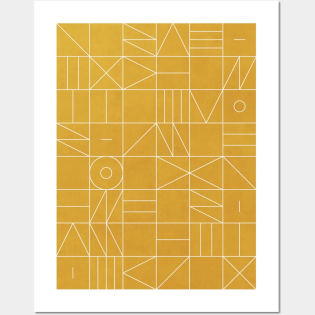 My Favorite Geometric Patterns No.4 - Mustard Yellow Wall Art by ZoltanRatko